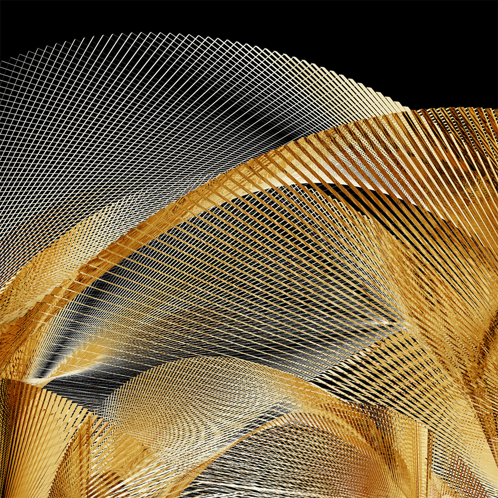 Black and Gold - Fluid spiral generative art