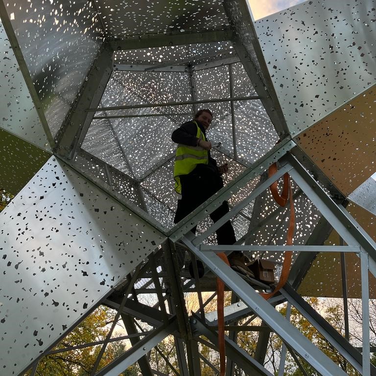Ghost - Giant Oragami Crane Light Sculpture