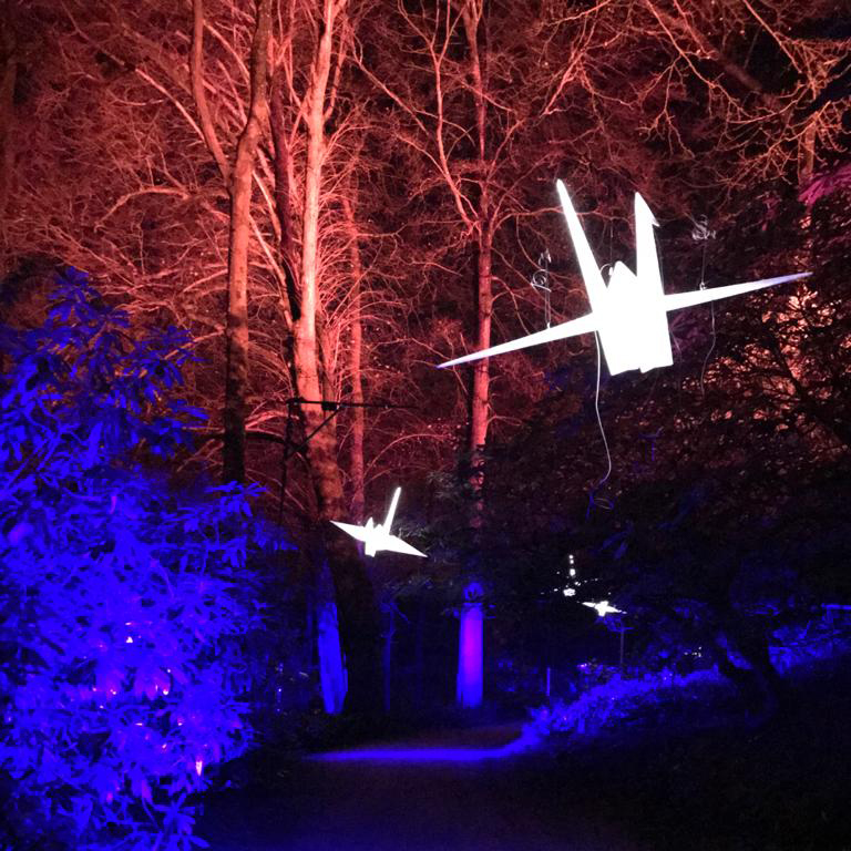 Ghost - Giant Oragami Crane Light Sculpture