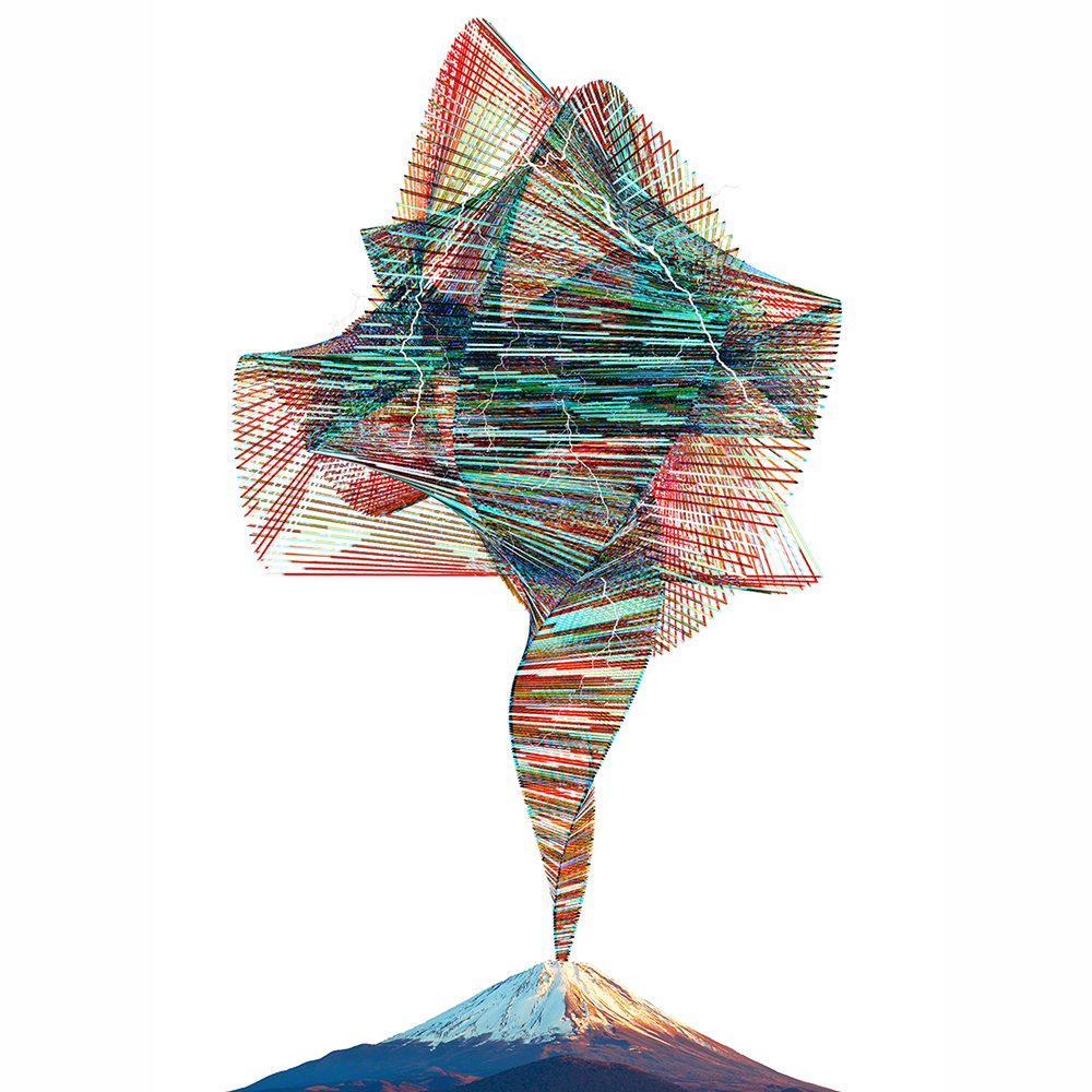 Fuji Fire - Fluid spiral generative art