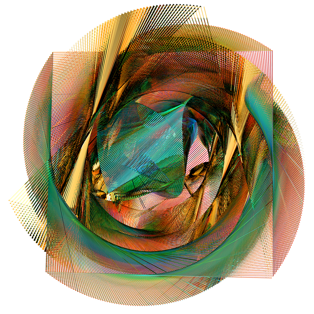 Gold and Gems - Fluid spiral generative art